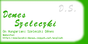 denes szeleczki business card