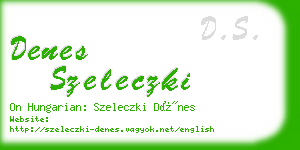 denes szeleczki business card